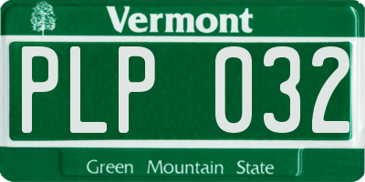 VT license plate PLP032