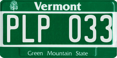 VT license plate PLP033