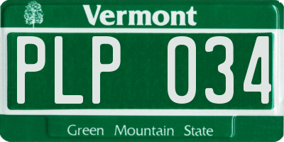 VT license plate PLP034