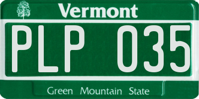 VT license plate PLP035