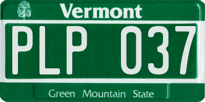 VT license plate PLP037