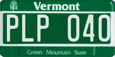 VT license plate PLP040