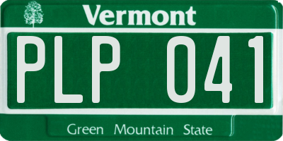 VT license plate PLP041