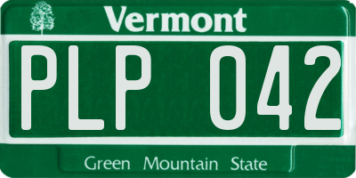 VT license plate PLP042