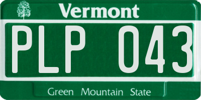 VT license plate PLP043