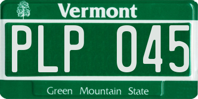 VT license plate PLP045