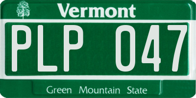 VT license plate PLP047