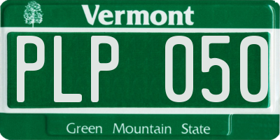 VT license plate PLP050