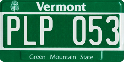 VT license plate PLP053