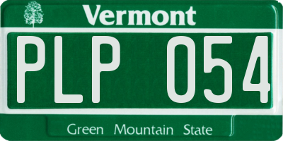 VT license plate PLP054