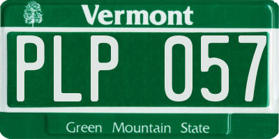 VT license plate PLP057