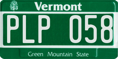 VT license plate PLP058