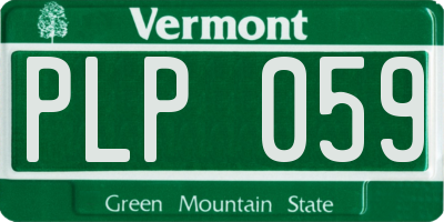 VT license plate PLP059