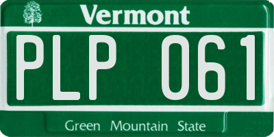 VT license plate PLP061