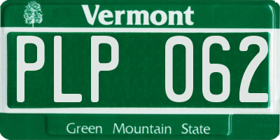 VT license plate PLP062