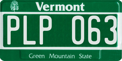 VT license plate PLP063