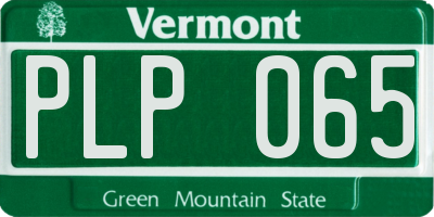 VT license plate PLP065