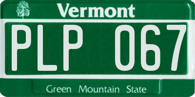 VT license plate PLP067
