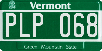 VT license plate PLP068