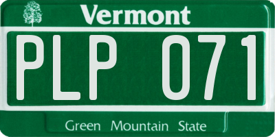 VT license plate PLP071