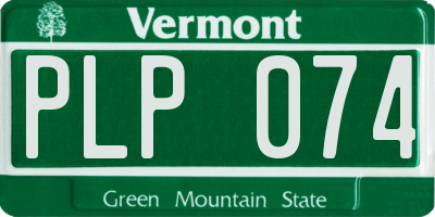 VT license plate PLP074