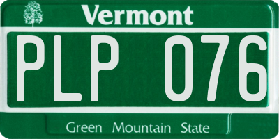 VT license plate PLP076