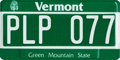 VT license plate PLP077