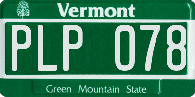 VT license plate PLP078