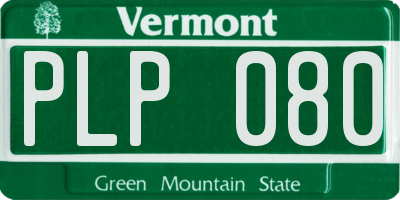 VT license plate PLP080