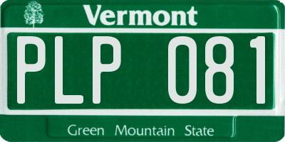 VT license plate PLP081
