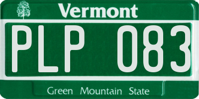 VT license plate PLP083