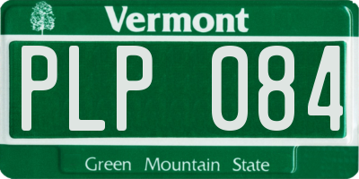 VT license plate PLP084