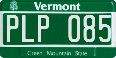 VT license plate PLP085