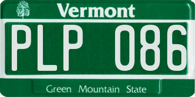 VT license plate PLP086