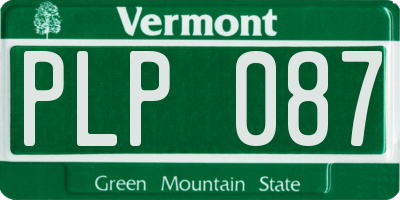 VT license plate PLP087
