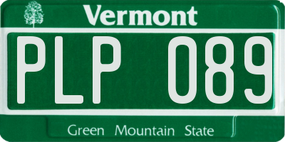VT license plate PLP089