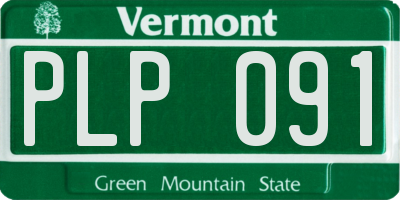 VT license plate PLP091