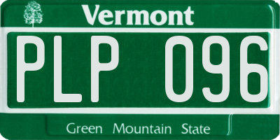 VT license plate PLP096