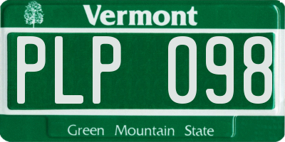 VT license plate PLP098