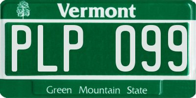 VT license plate PLP099