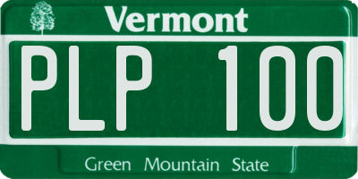 VT license plate PLP100