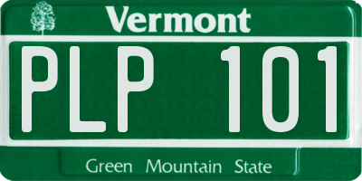 VT license plate PLP101
