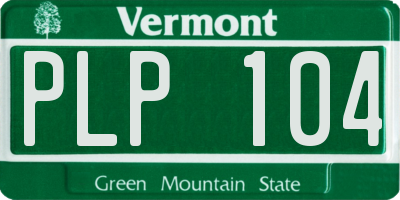 VT license plate PLP104