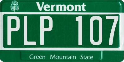 VT license plate PLP107