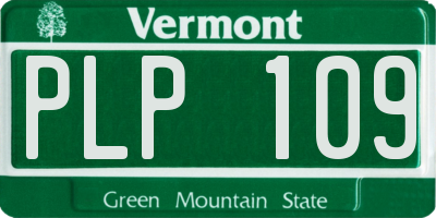 VT license plate PLP109
