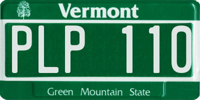 VT license plate PLP110