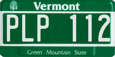 VT license plate PLP112