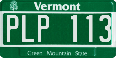 VT license plate PLP113