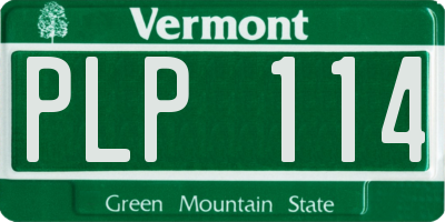 VT license plate PLP114