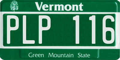 VT license plate PLP116